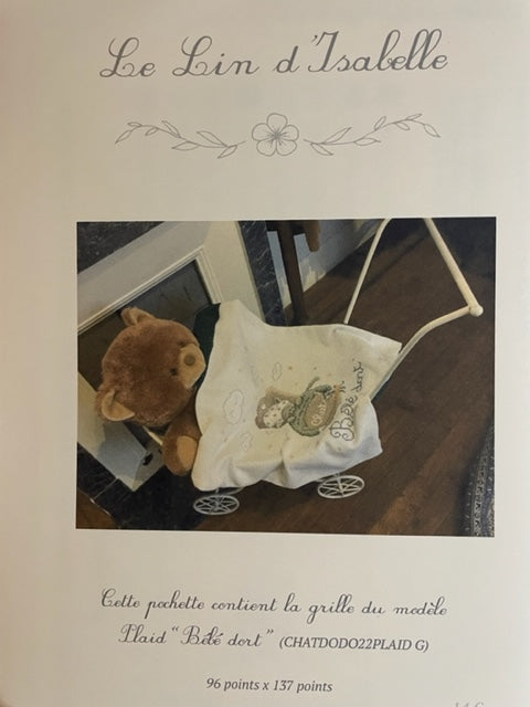 Fiche broderie "bébé dort"