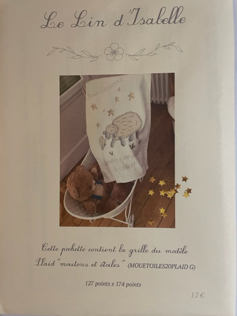 Fiche broderie "Moutons et étoiles"